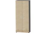 Schäfer Shop Select Schrank SET UP, 6 OH, abschließbar, B 800 x T 420 x H 2240 mm, graphit/Wildeiche