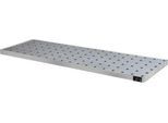 Bauer Kleingebindewanne KGW 5 V4A, mit Lochblechrost, L 1850 x B 600 x H 60 mm, 60 L, 150 kg, Edelstahl 1.4571, Silber