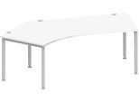 Schäfer Shop Genius Winkelschreibtisch MODENA FLEX 135°, Ansatz links, weiß/weißaluminium
