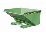 Bauer EXPO® E-900, Späne-Kippbehälter Typ E, mit Siebblech, öl- & wasserdicht, staplertauglich, B 1570 x H 1260 x H 835 mm, resedagrün RAL 6011
