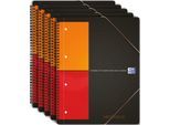 Notizbuch Oxford International Meetingbook, DIN A4, Optik Paper®, 80g/m², 80 Blatt, 5 Stück, kariert