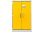Cemo Sicherheitsschrank Typ 90 PROline 12/20, selbstschließende Türen, B 1200 x T 600 x H 1950 mm, 66 Liter, grau/verkehrsgelb