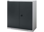 Schäfer Shop Genius Flügeltürschrank FS, Stahl, mit Belüftungslöchern, B 1055 x T 620 x H 1105 mm, 3 OH, weißaluminium/anthrazitgrau, bis 450 kg