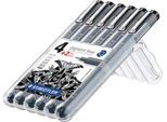 Staedtler Pigment-Liner, unterschiedliche Linienbreiten im Set, 6er-Set
