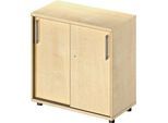 Schäfer Shop Genius Schiebetürenschrank TETRIS WOOD, 2 OH, B 800 mm, Höhe inkl. Gleiter, Ahorn-Dekor