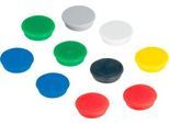 Kraftmagnete Franken, rund, bis 0,3 kg, Speziallackierung, Ø 24 mm, Kunststoff, farbsortiert, 10 Stück