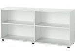 Schäfer Shop Select Anstellregal, aus Holz, 2 Fachböden, B 1600 mm x T 421 x H 750 mm, lichtgrau
