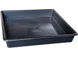 Auffangwanne für Kleingebinde, Volumen 77 l, stapelbar, B 800 x L 800 x H 120 mm, Polyethylen, schwarz