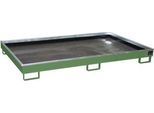 Bauer Regalwanne RW 2200-1 PE, mit PE-Einsatz, lackiert, L 2165 x B 1315 x H 230 mm, resedagrün RAL 6011