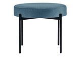 Sitzbank meet by Paperflow GAIA, rund, Samtbezug blau, 4-Fußgestell mattschwarz, B 575 x T 575 x H 455 mm