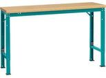 Manuflex Grundtisch UNIVERSAL Spezial, 1500 x 800 mm, Multiplex natur, wasserblau