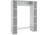 Schäfer Shop Select Schließfachgarderobe, mit Hutablage & Kleiderstange, 2 x 4 Fächer, B 1735 x T 500 x H 1950 mm, lichtgrau/platingrau