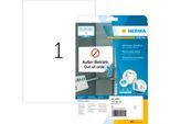 Herma Etiketten Nr. 10021, 210 x 297 mm, ablösbar, selbstklebend, sichere Haftung, Papier, weiß, 25 Stück