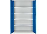 Schäfer Shop Select Materialschrank MSI 2512 S, B 1200 x T 500 x H 1935 mm, lichtgrau/enzianblau