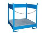 Fass-Stapelpalette Bauer FSP-4, seitlich offen, für 4 x 200 l Fass, blau