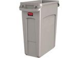 Rubbermaid Abfallbehälter Slim Jim, L 590 x B 280 x H 630 mm, 60 l, Kunststoff, beige