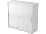 Schiebetürenschrank TARA, 3 Ordnerhöhen, B 1200 x T 400 x H 1180 mm, abschließ- & stapelbar, lichtgrau