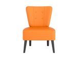 meet by Paperflow Sessel BRIGHTON, 4-Fußgestell, Sitz- und Rückenpolsterung, Kunstlederbezug, B 650 x T 490 x H 410 mm, orange/schwarz