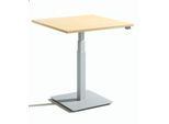 Schäfer Shop Select Monosäulen-Beistelltisch Start Off, elektrisch höhenverstellbar, B 800 x T 800 mm, ahorn
