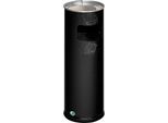 Kombi-Ascher VAR, rund, 16 l, für Innen & Außen, mit Sieb & Kantenschutz, Ø 230 x H 660 mm, Stahlblech, antiksilber