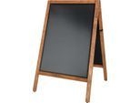 Kundenstopper update displays MULTI, für Innen & Außen, A1 Hochformat, 2-seitig, Magnetfolie, Kreidetafel, Buchenholz, B 704 x T 750 x H 1150 mm