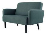 Zweisitzer Sofa meet by Paperflow LISBOA, Stoffbezug grün, Fußgestell schwarz, B 1240 x T 815 x H 830 mm