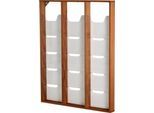 Update Display Prospektständer WoodMagazine, Wandversion, einseitig, Holz und Acrylglas, Buche, 15 Fächer je DIN A4