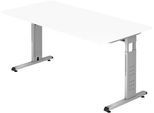 Schreibtisch ULM, C-Fuß, Rechteck, B 1600 x T 800 x H 650-850 mm, weiß