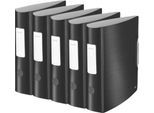 LEITZ® Ordner Active Style, DIN A4, Rückenbreite 82 mm, 5 Stück, satin schwarz