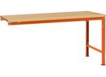 Manuflex Ansatztisch UNIVERSAL Spezial, Tischplatte Multiplex, 1750x1000, rotorange