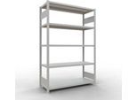 Schulte MULTIplus250 Steckregal, Grundregal, 5 Fachböden, bis 250 kg je Fachboden, werkzeuglos montierbar, B 1300 x T 500 x H 2000, lichtgrau