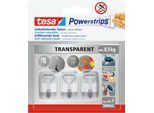 tesa® Powerstrips Klebehaken, selbstklebend, weiß, ablösbar & wiederverwendbar, Tragkraft bis 0,5 kg, 3 Stück