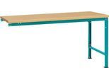 Manuflex Ansatztisch UNIVERSAL Spezial, Tischplatte Multiplex, 1750x1000, wasserblau