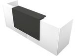 Theke Spezia, gerade, B 2860 x T 880 x H 1130 mm, weiß/Leder grau