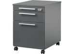 Schäfer Shop Select Rollcontainer SET UP, 1 Schublade, 1 Utensilienauszug, HR-Auszug, B 432 x T 580 x H 595 mm, graphit/graphit