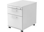 Rollcontainer, 1 Schub, 1 Utensilienauszug, Hängeregistraturauszug, B 428 x T 580 x H 590 mm, lichtgrau