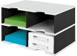 styro® Sortierstation styrodoc Jumbo, DIN C4, 2 Etagen/2-reihig/4 Fächer, schwarz