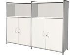 Kombischrank Toledo, mit Sichtrückwand, abschließbar, 3 OH, 2 Fächer, B 1580 x T 380 mm, weiß