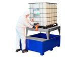 IBC-Auffangwanne CEMO GS1a AB1, Stahl, 1000 l Auffangvolumen, lackiert, mit 1 Abfüllbock, L 1600 x B 1255 x H 965 mm