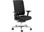 Schäfer Shop Genius Bürostuhl SSI PROLINE PREMIUM P2+, teilautomatische 3D-Synchronmechanik, mit Armlehnen, Polster-Rückenlehne, schwarz/alusilber