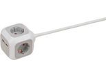 Steckdosenwürfel Brennenstuhl ALEA-Power, 4-fach, 2 x USB, IP20, Kindersicherung, 2100 mA, LED-Anzeige, Polycarbonat