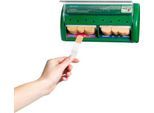 Pflasterspender Salvequick®, nachfüllbar, inkl. 45 wasserabweisenden & 40 elastischen Pflasterstrips, B 230 x T 55 x H 120 mm, Kunststoff, grün