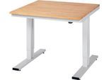 Werktisch Serie adlatus 300, Buche-Massiv-Platte, B 1000 x T 800 x H 720 - 1120 mm