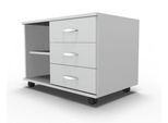 Schäfer Shop Select Mobiles Sideboard, Regal + 3 Schübe, B 800, anstellbar rechts, lichtgrau