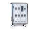 Mobiler Ladewagen ergotron® Zip40, bis 40 Tablets/Chromebooks o. bis 30 Laptops, verstellbare Gestelle, 3 Fächer, 34,7 kg je Fach, B 770 x T 660 x H 1150 mm