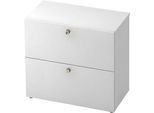 Hängeregistraturschrank TOPAS LINE, 2 Ordnerhöhen, mit Vollauszug, weiß/weiß