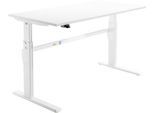 Schäfer Shop Select Schreibtisch, elektrisch höhenverstellbar, Rechteck, C-Fuß, B 1800 x T 800 x H 725-1185 mm, weiß