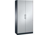 Flügeltürenschrank ASISTO C 3000, 5 Ordnerhöhen, B 1000 mm, anthrazit/alusilber