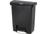 Rubbermaid Tretabfalleimer Slim Jim Step-On, L 425 x B 271 x H 536 mm, 30 l, Kunststoff, schwarz