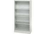 Schäfer Shop Select Regalschrank MS, 4 OH, B 800 x T 400 x H 1584 mm, Stahlblech, Lichtgrau
